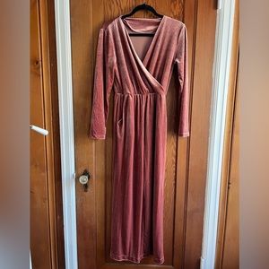 Velvet pink jumpsuit